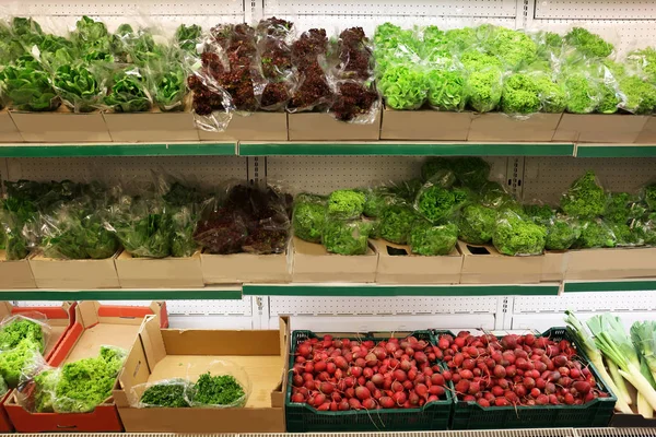 Taze sebze ve yeşillik süpermarket — Stok fotoğraf