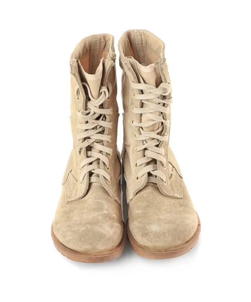 Botas militares bege — Fotografia de Stock