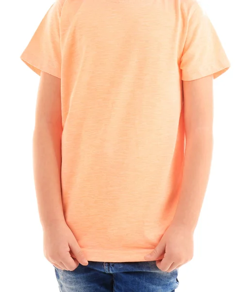 Κοριτσάκι στο κενό χρώμα t-shirt — Φωτογραφία Αρχείου