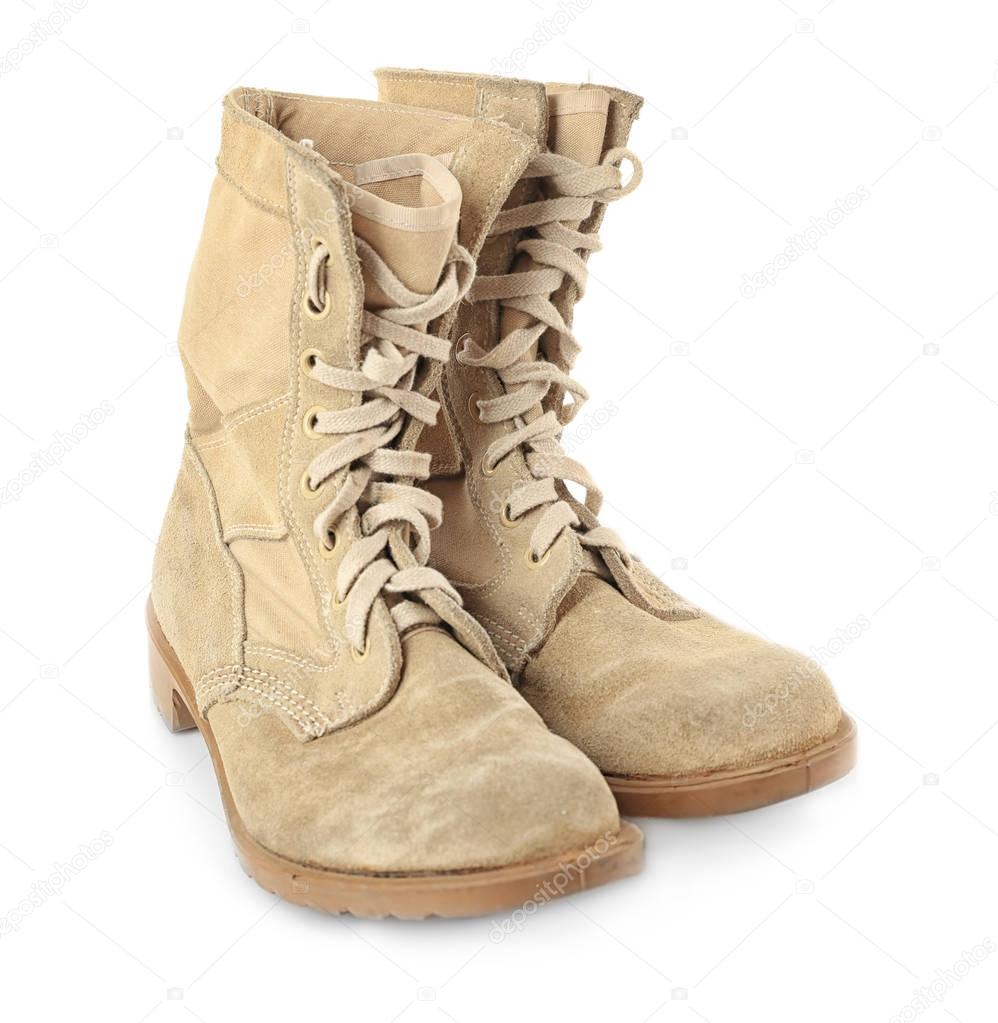 beige Military boots 