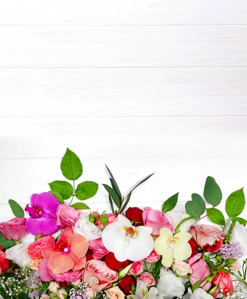 Beautiful flowers border — Stock Photo, Image
