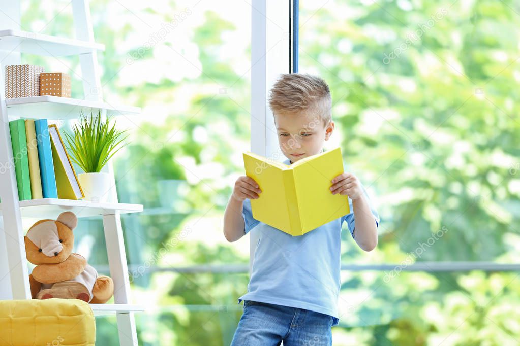 boy reading book