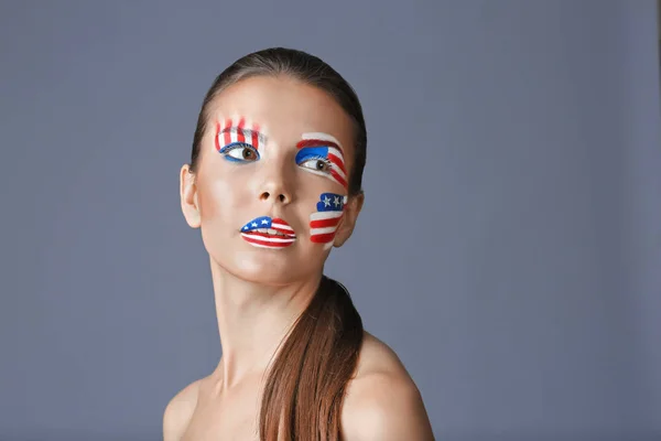 Fille avec USA maquillage — Photo