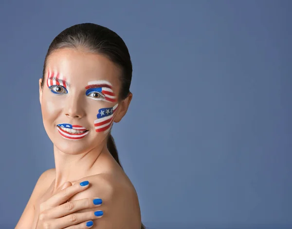 Chica con USA maquillaje —  Fotos de Stock