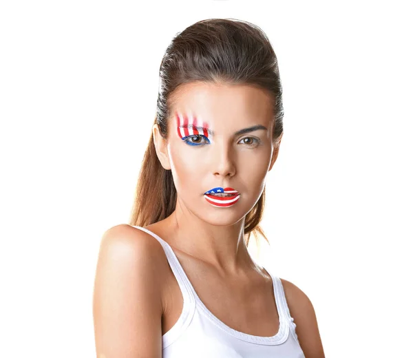 Pige med USA makeup - Stock-foto