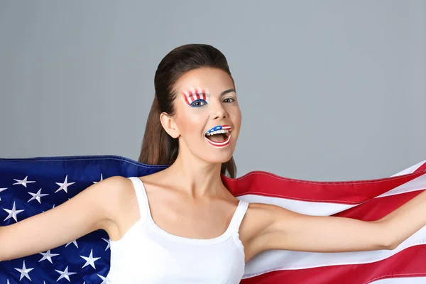 Dívka s Usa make-up — Stock fotografie