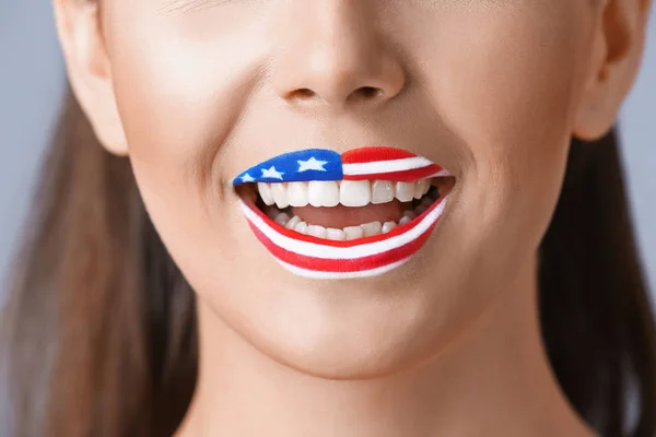 Fille avec USA maquillage — Photo