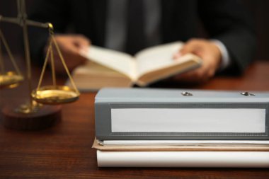 Folder on lawyer table  clipart