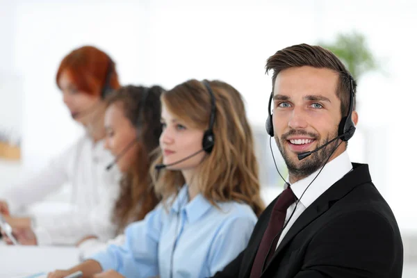 Call Center Operator His Colleagues — Stock Photo, Image