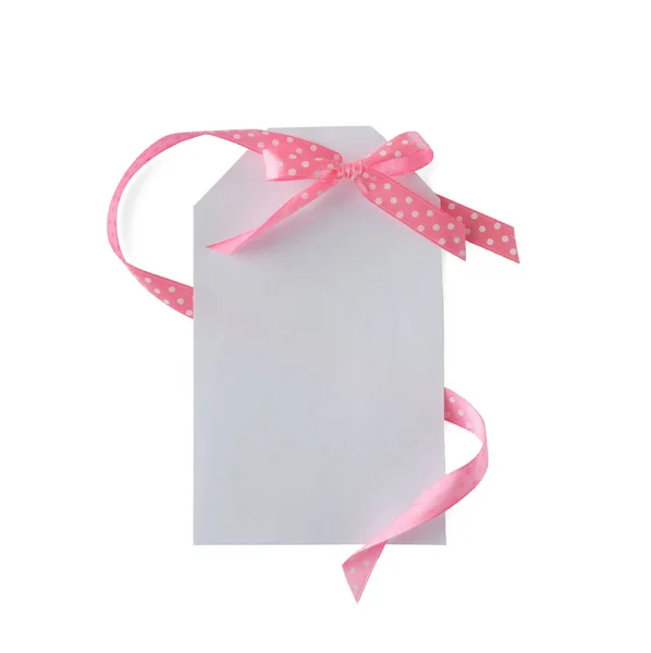 Carta con bellissimo nastro rosa — Foto Stock