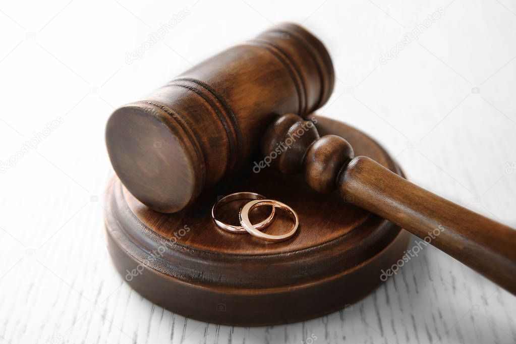 rings with judge gavel