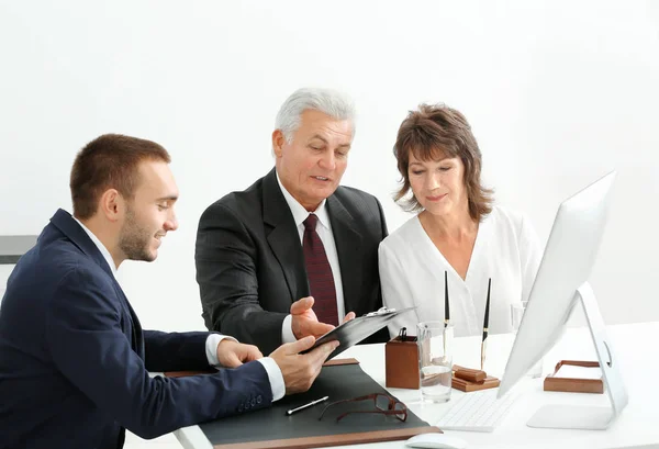 Senior couple at notary office