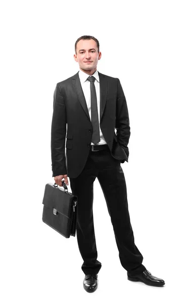 Framgångsrik affärsman med handväska — Stockfoto
