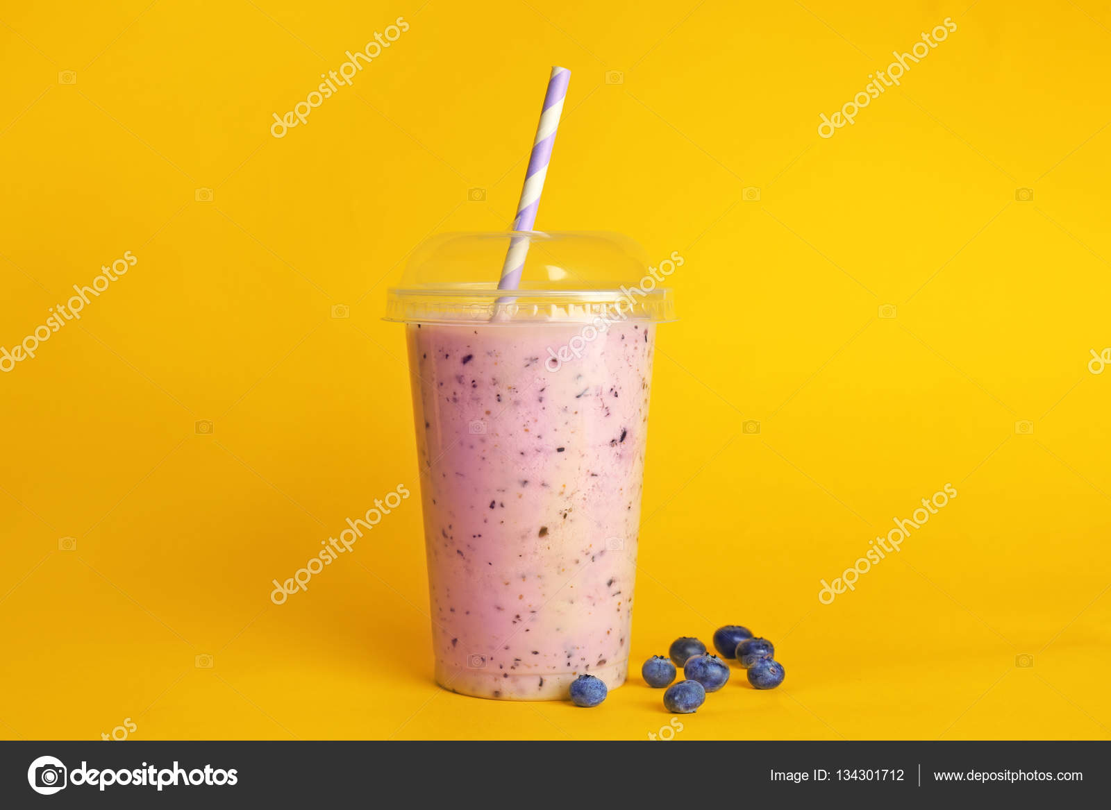 Milkshake in plastic cup Stock Photo by ©belchonock 134303180
