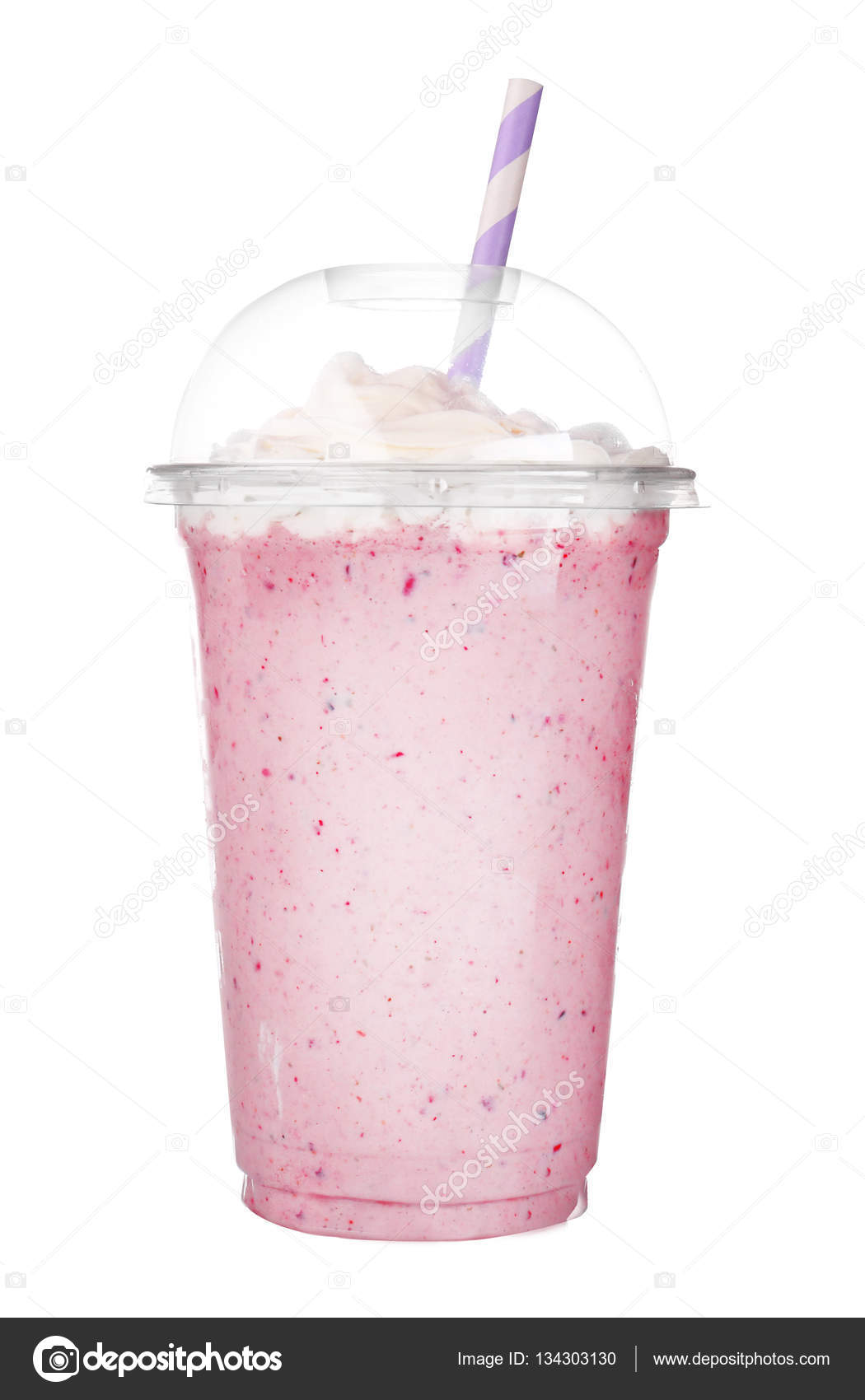 Milkshake in plastic cup Stock Photo by ©belchonock 134303130