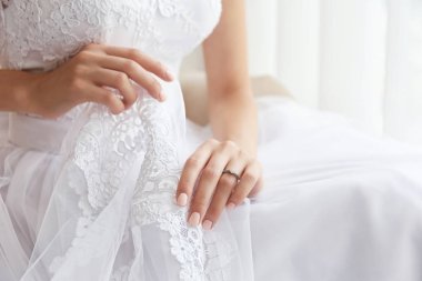 Bride in wedding gown clipart