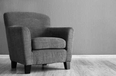 Comfortable grey armchair clipart