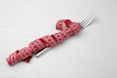 Fork with measuring tape clipart