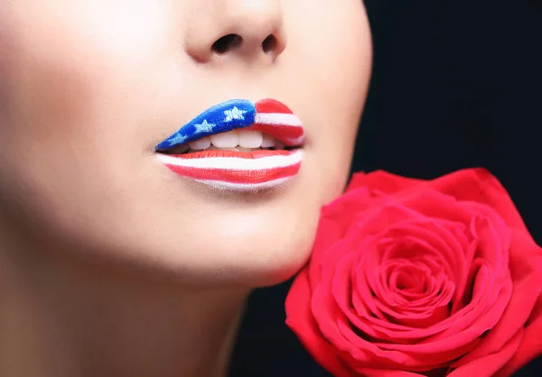 Fille avec USA maquillage — Photo