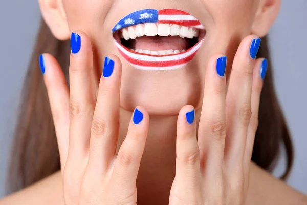 Chica con USA maquillaje — Foto de Stock