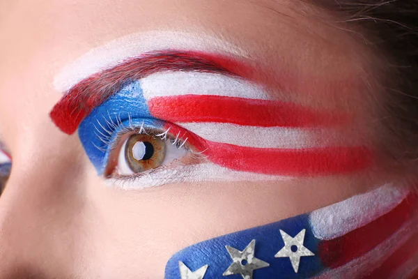 Fille avec USA maquillage — Photo
