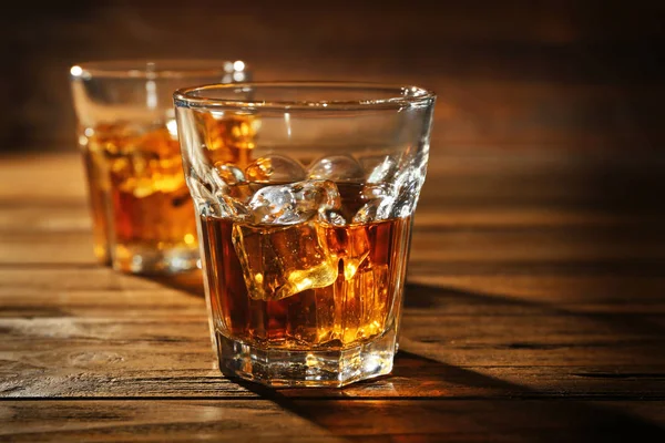 Glasses of luxury whisky — Stock Photo, Image