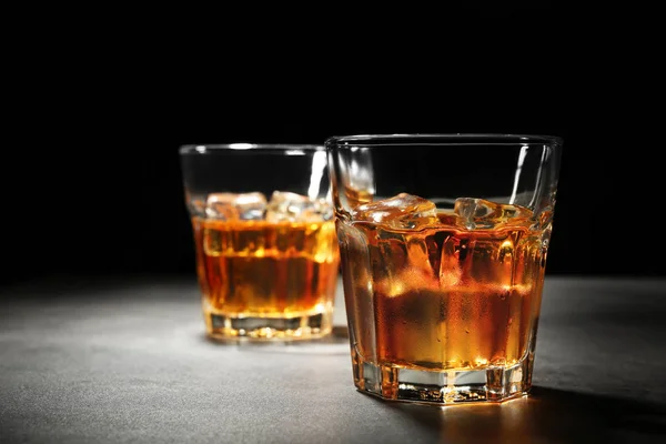 Glasses of luxury whisky — Stock Photo, Image