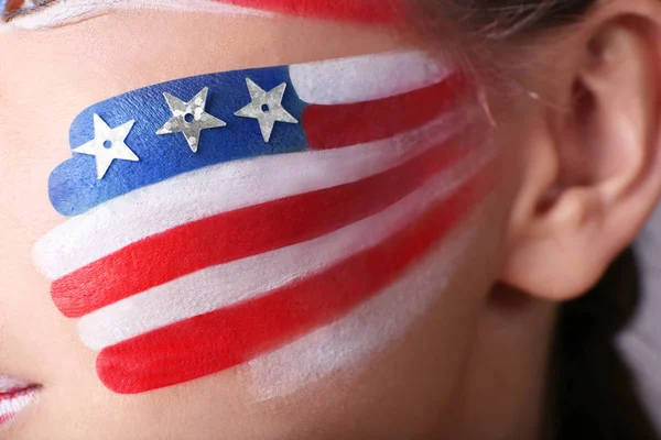 Girl with USA makeup Stock Picture