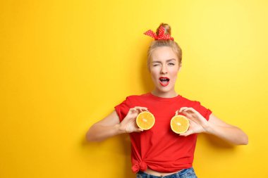 Genç güzel kadın.