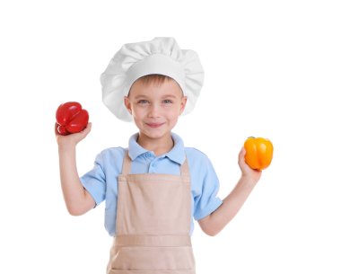 Şef şapkalı küçük çocuk 