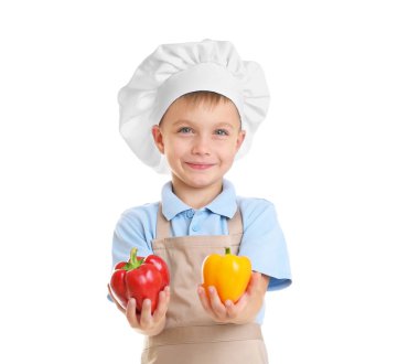 Şef şapkalı küçük çocuk 
