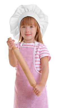 Şef şapkalı küçük kız 
