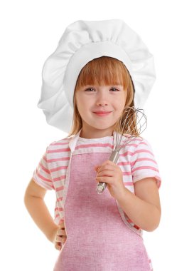 Şef şapkalı küçük kız 