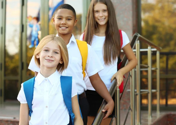 Adolescente chica y sus amigos — Foto de Stock