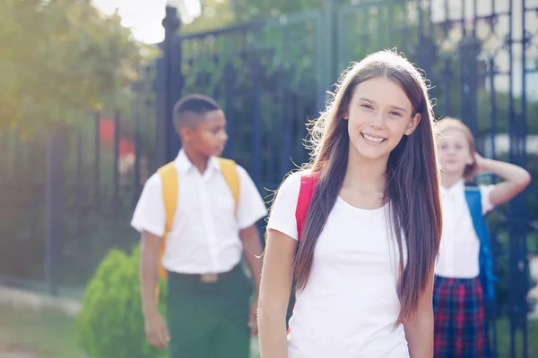 Ragazza adolescente e i suoi amici — Foto Stock