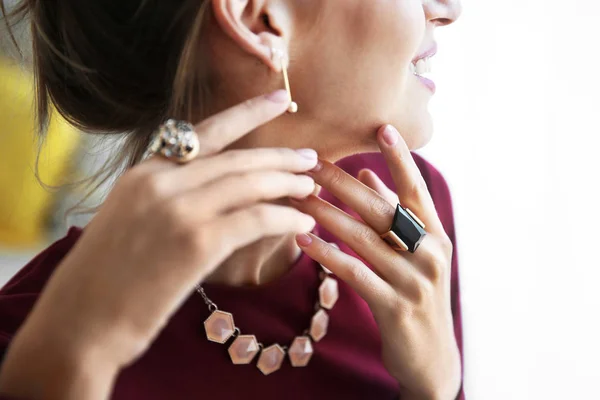 Woman with stylish accessories — Stock Photo, Image