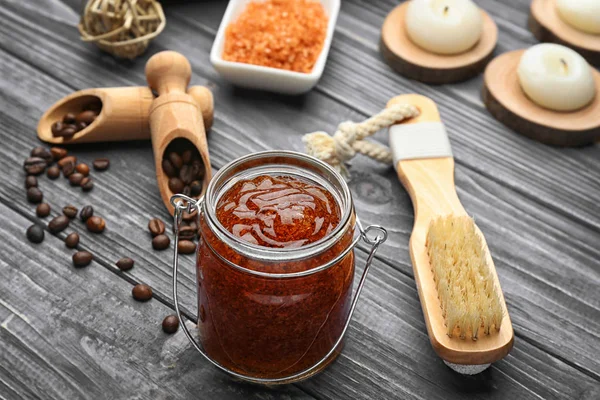 Bodegón con exfoliante de café — Foto de Stock