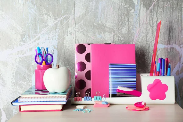 Colorful stationery on table — Stock Photo, Image