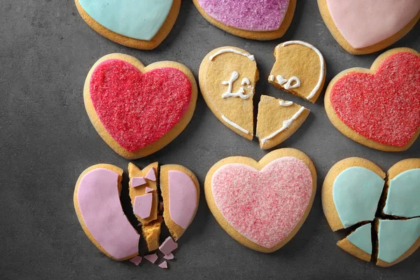 Ciasteczka w kształcie serca kolorowe — Zdjęcie stockowe
