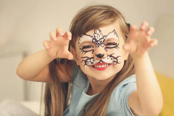 Girl with face painting — Stock Photo, Image