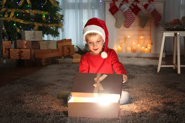 Boy in Santa hat — Stock Photo, Image