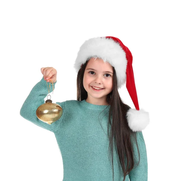 Girl in Santa hat — Stock Photo, Image