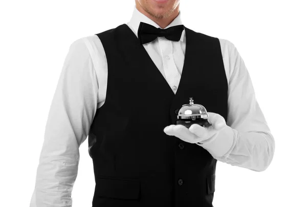 Waiter with service bell — Stock Photo, Image