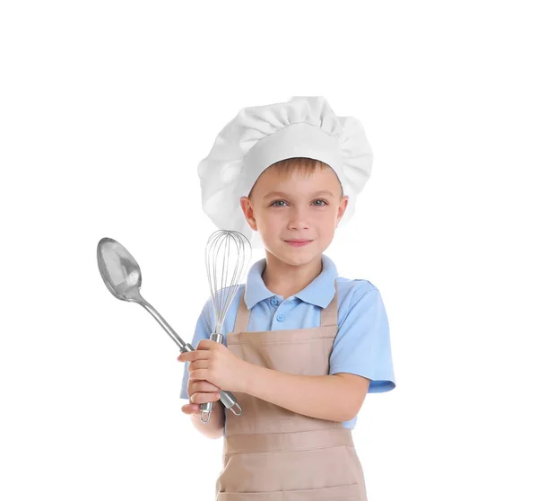 Ragazzino in cappello da chef — Foto Stock