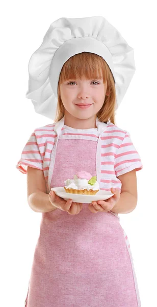 Niña en sombrero de chef — Foto de Stock