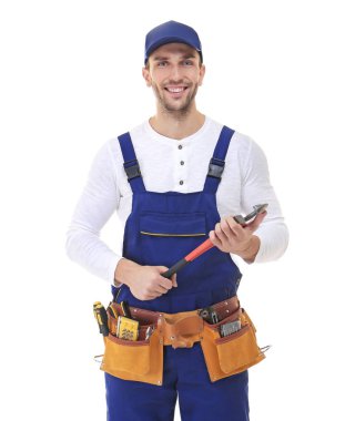 Mavi üniformalı tesisatçı