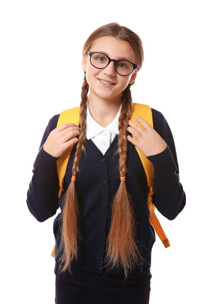 Teenager Mädchen mit Rucksack — Stockfoto