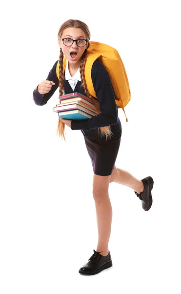 Teenage girl with backpack — Stock Photo, Image