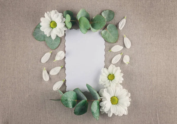 Floral frame met kaart — Stockfoto