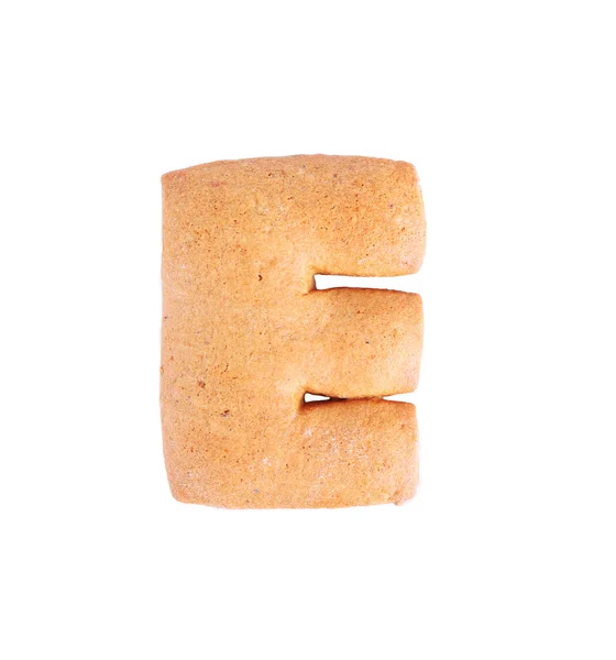 Plik cookie literę E — Zdjęcie stockowe